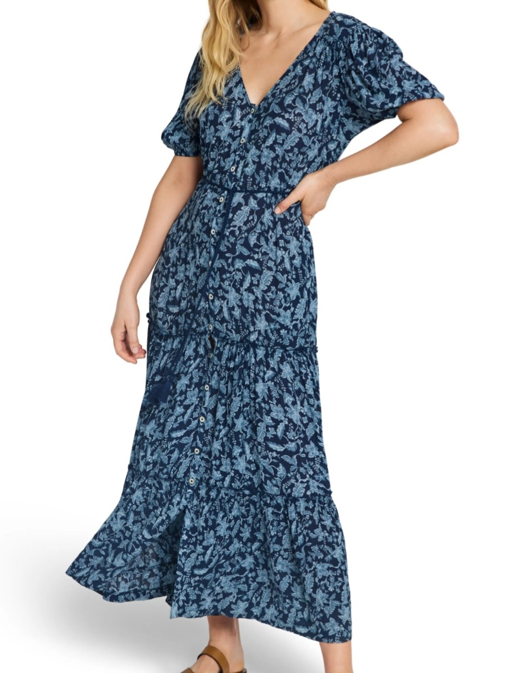 Faherty Orinda Button-Front Maxi Dress